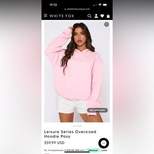 Pink White Fox Sweatshirt NWT